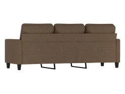 Sofá de 3 plazas de tela marrón 180 cm