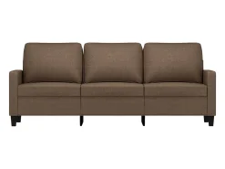 Sofá de 3 plazas de tela marrón 180 cm