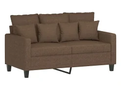 Sofá de 2 plazas de tela marrón 120 cm