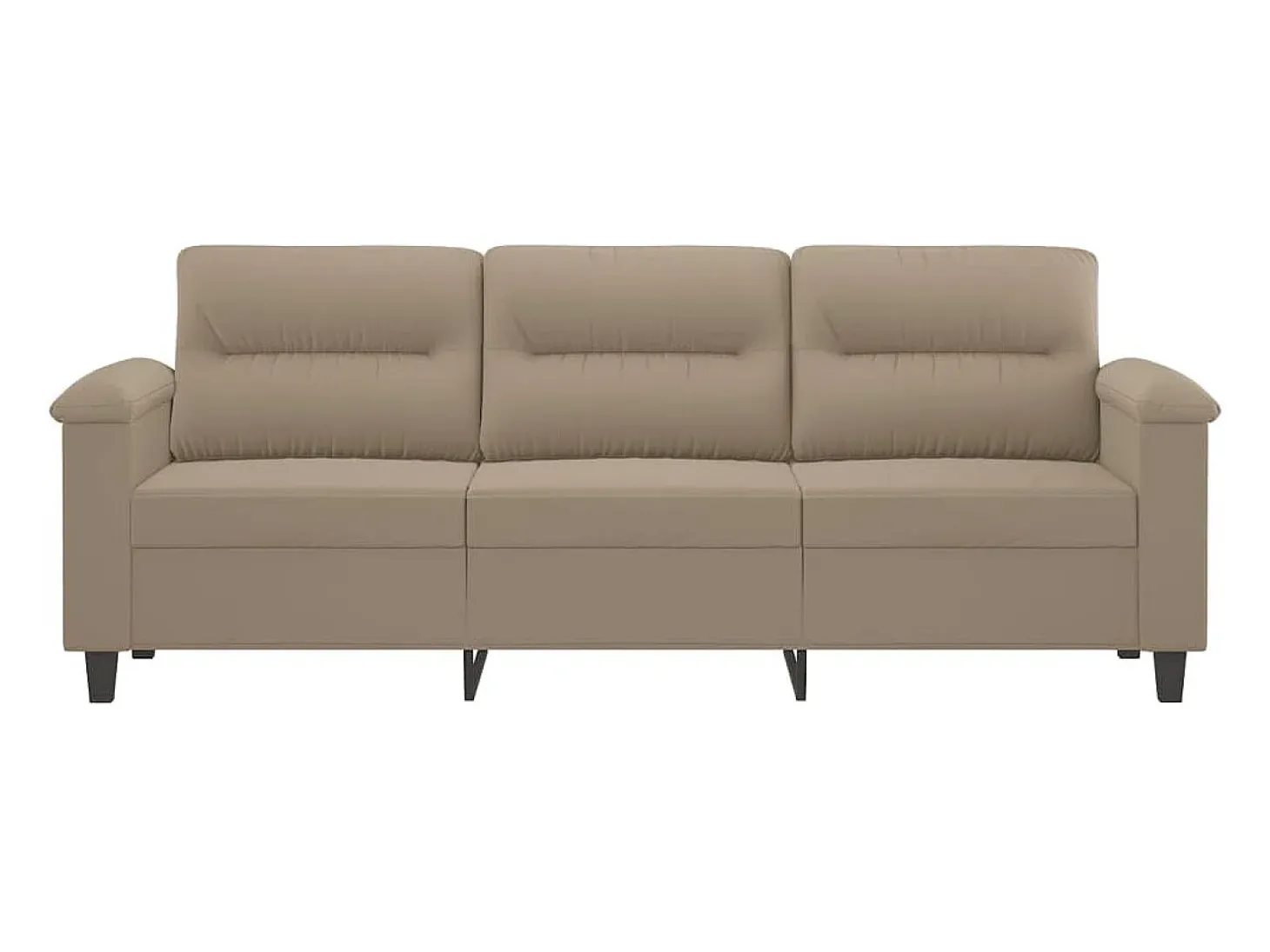 Sofá de 3 plazas de tela microfibra gris taupe 180 cm