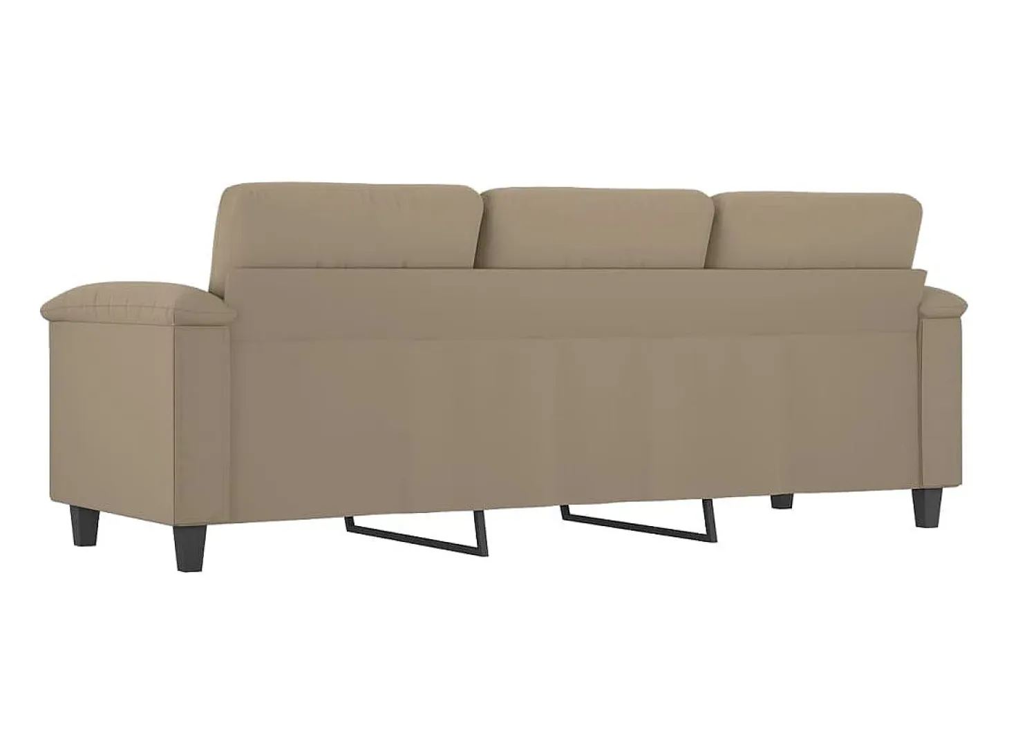 Sofá de 3 plazas de tela microfibra gris taupe 180 cm