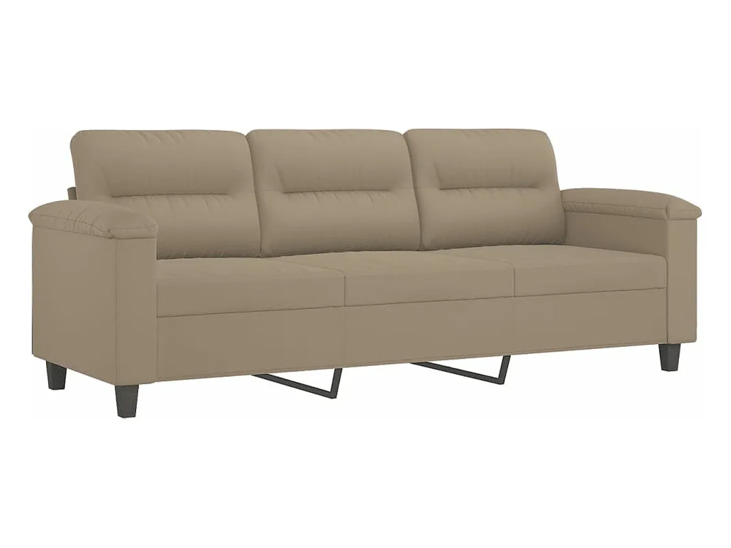 Sofá de 3 plazas de tela microfibra gris taupe 180 cm