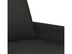 Sofá de 3 plazas de tela negro 180 cm