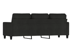 Sofá de 3 plazas de tela negro 180 cm