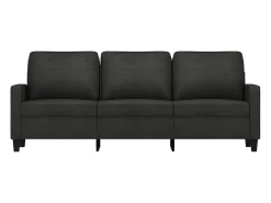 Sofá de 3 plazas de tela negro 180 cm