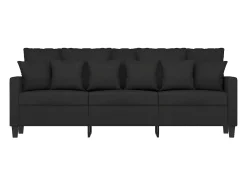 Sofá de 3 plazas de tela negro 180 cm