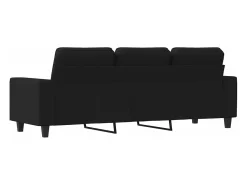 Sofá de 3 plazas de tela negro 180 cm
