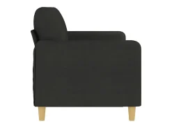 Sofá de 3 plazas de tela negro 180 cm