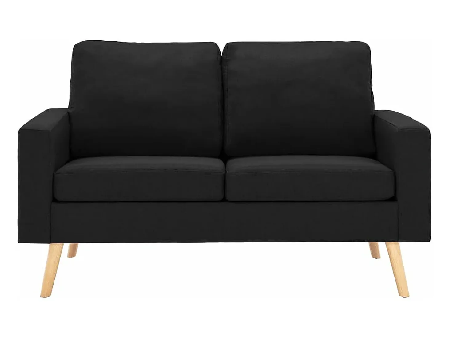 Sofá de 2 plazas de tela negro PWFG57198