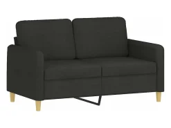 Sofá de 2 plazas de tela negro 120 cm
