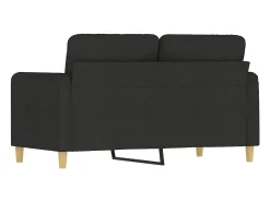 Sofá de 2 plazas de tela negro 120 cm