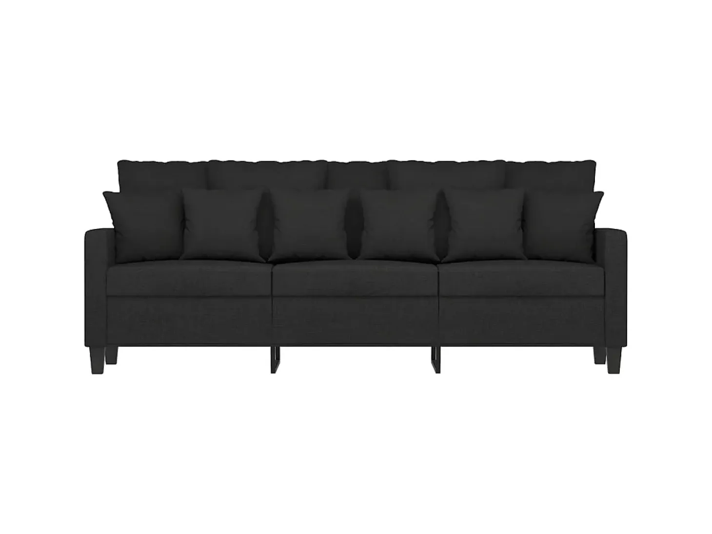 Sofá de 3 plazas de tela negro 180 cm PWFG56117