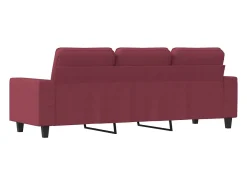 Sofá de 3 plazas de tela rojo tinto 180 cm