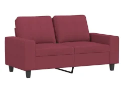 Sofá de 2 plazas de tela rojo tinto 120 cm