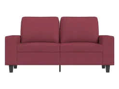 Sofá de 2 plazas de tela rojo tinto 120 cm