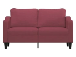 Sofá de 2 plazas de tela rojo tinto 140 cm