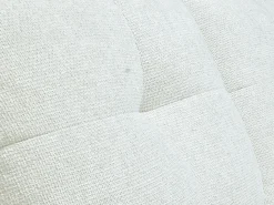Sofá de 3 plazas de tela texturizada blanco marfil con respaldo avanzable-reclinable KELOPA