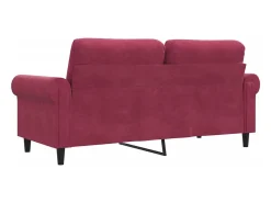 Sofá de 2 plazas de terciopelo rojo tinto 140 cm