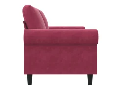Sofá de 2 plazas de terciopelo rojo tinto 140 cm