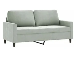 Sofá de 2 plazas de terciopelo gris claro 140 cm