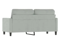 Sofá de 2 plazas de terciopelo gris claro 140 cm