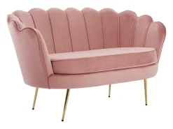 Sofá de 2 plazas de terciopelo rosa DANDELION