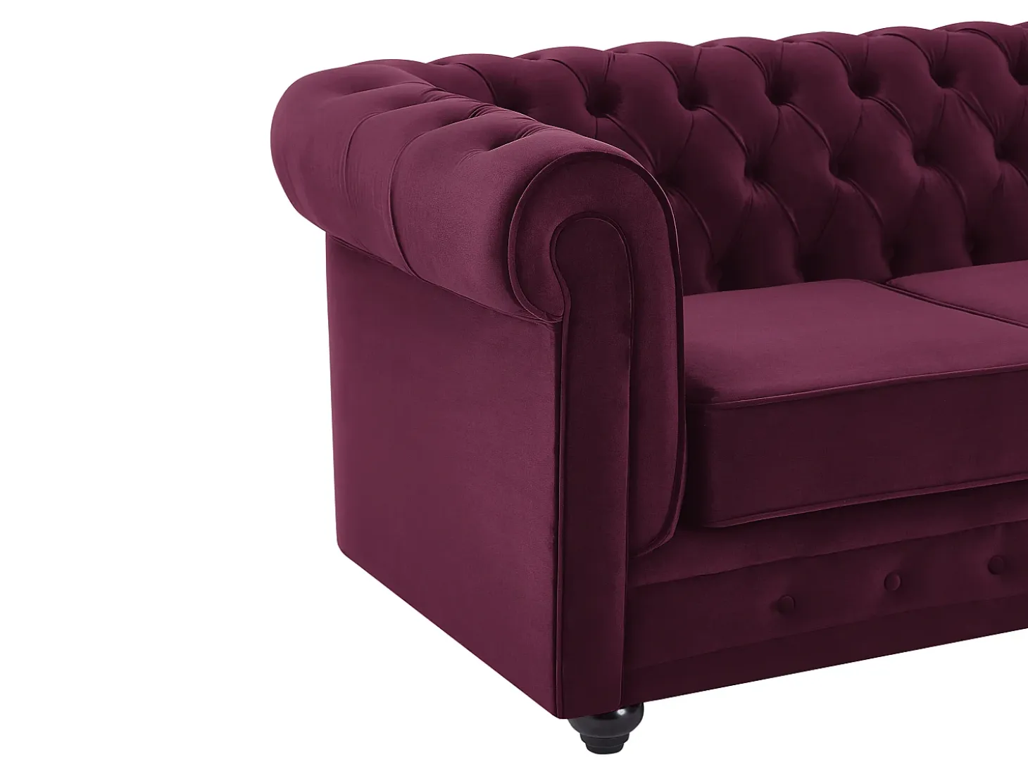 Sofá de 2 plazas de terciopelo color morado CHESTERFIELD