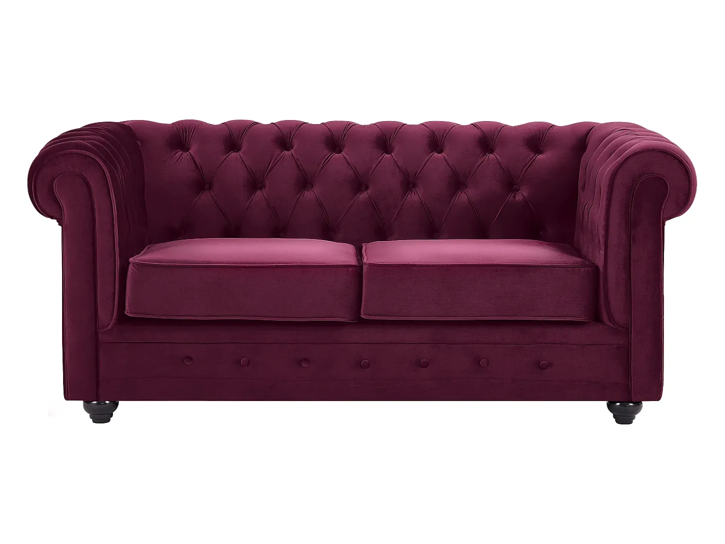 Sofá de 2 plazas de terciopelo color morado CHESTERFIELD