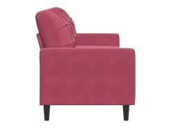Sofá de 3 plazas de terciopelo rojo tinto 180 cm