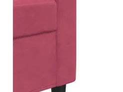 Sofá de 3 plazas de terciopelo rojo tinto 180 cm