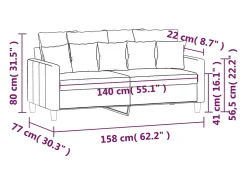 Sofá de 2 plazas de terciopelo verde oscuro 140 cm
