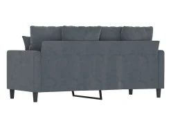Sofá de 2 plazas de terciopelo gris oscuro 140 cm