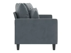 Sofá de 2 plazas de terciopelo gris oscuro 140 cm