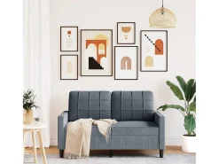 Sofá de 2 plazas de terciopelo gris oscuro 120 cm