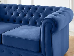 Sofá de 2 plazas de terciopelo Azul real CHESTERFIELD