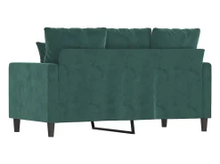 Sofá de 2 plazas de terciopelo verde oscuro 120 cm