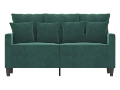 Sofá de 2 plazas de terciopelo verde oscuro 120 cm