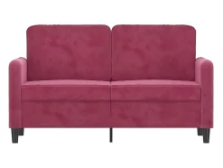 Sofá de 2 plazas de terciopelo rojo tinto 120 cm