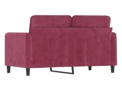 Sofá de 2 plazas de terciopelo rojo tinto 120 cm