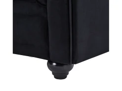 Sofá de 2 plazas de terciopelo negro con botones de efecto cristal CHESTERFIELD