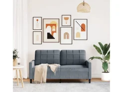 Sofá de 2 plazas de terciopelo gris oscuro 140 cm