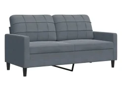Sofá de 2 plazas de terciopelo gris oscuro 140 cm