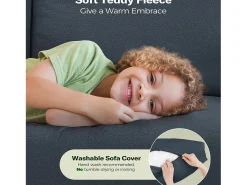 Sofá de 2 plazas de terciopelo de Teddy, con un asiento profundo de 55 cm y reposabrazos - 128x78x89cm