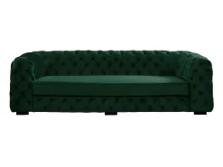 Sofá de 3 plazas de terciopelo verde Chesterfield STANLEY