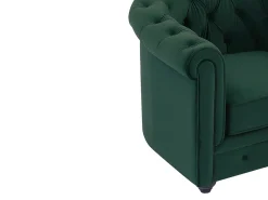 Sofá de 2 plazas de terciopelo verde CHESTERFIELD