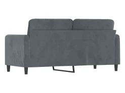 Sofá de 2 plazas de terciopelo gris oscuro 140 cm PWFG52789