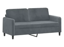 Sofá de 2 plazas de terciopelo gris oscuro 140 cm PWFG52789