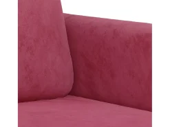 Sofá de 3 plazas de terciopelo rojo tinto 180 cm