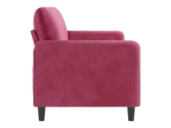 Sofá de 3 plazas de terciopelo rojo tinto 180 cm