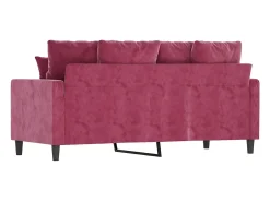 Sofá de 2 plazas de terciopelo rojo tinto 140 cm